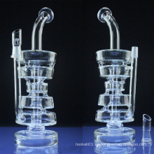 Doble pila DAB Rig para el humo con el tazón de fuente de cristal (ES-GB-045)